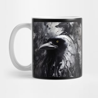 Black Ink Flow Crow Mug